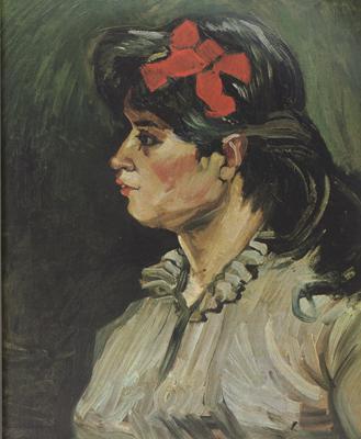 Vincent Van Gogh Portrait of a Woman with rde Ribbon (nn04) oil painting image